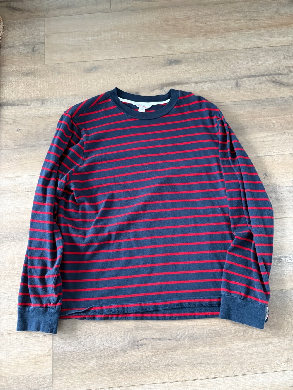 Joe Fresh Navy and Red Striped Long-Sleeve Tee